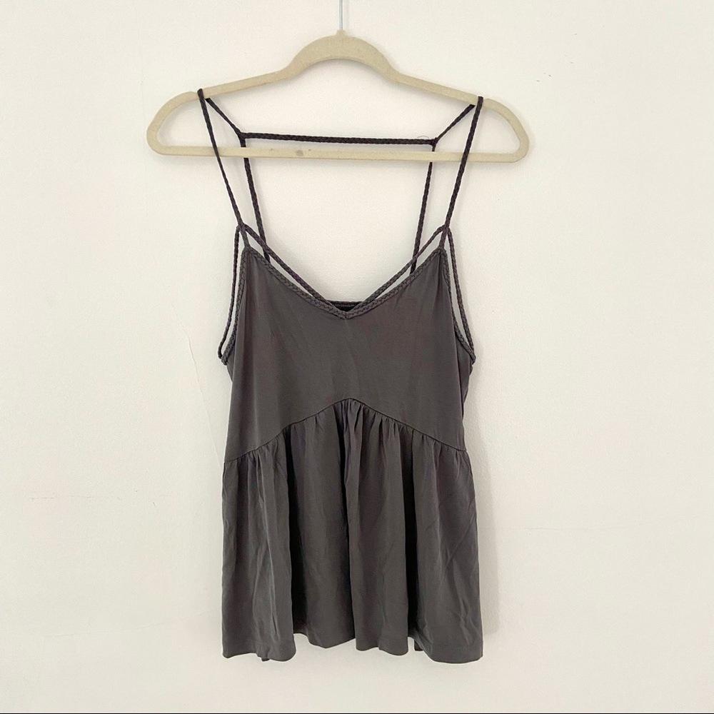AMERICAN EAGLE Gray Strappy Tank Top